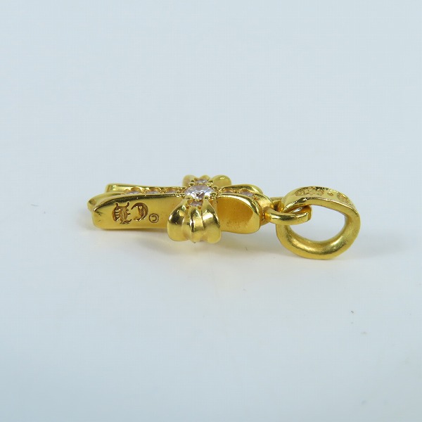 実際に弊社で買取させて頂いた【インボイス原本】CHROME HEARTS/クロムハーツ 22K BABY FAT/ベビーファットクロス チャーム ｗ/パヴェダイヤの画像 3枚目
