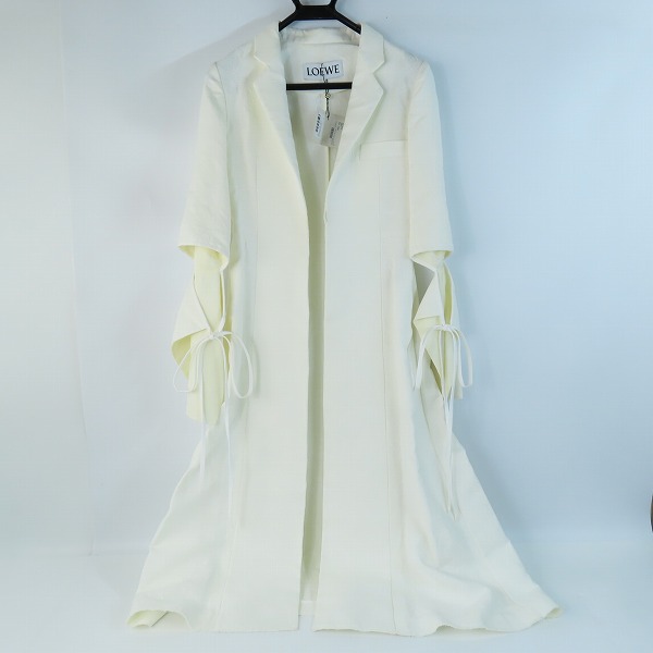 実際に弊社で買取させて頂いた【JPタグ】Loewe/ロエベ Tie Cut Panel Coat Jacquard /タイカット パネルコート S2101121PA/32