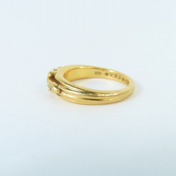 実際に弊社で買取させて頂いたCHROME HEARTS/クロムハーツ ベイビークラシック ダガーリング パヴェダイヤ 22K/10号の画像 2枚目