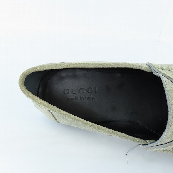 実際に弊社で買取させて頂いたGUCCI/グッチ ホースビット スエード ローファー 247489/7.5の画像 4枚目