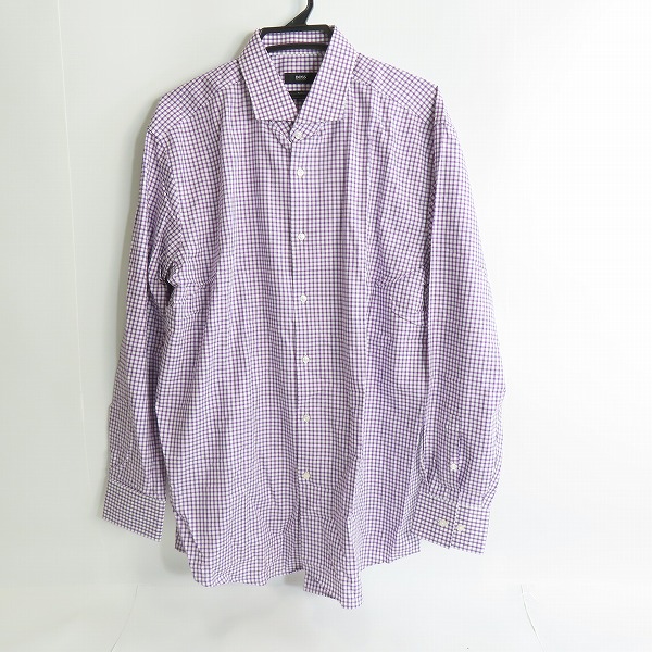実際に弊社で買取させて頂いたHUGO BOSS/ヒューゴボス SLIM FIT 長袖チェックシャツ/45
