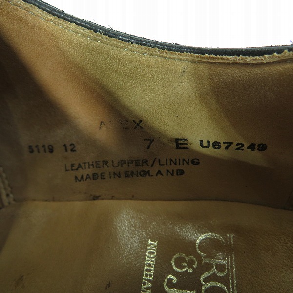 実際に弊社で買取させて頂いたCROCKETT&JONES/クロケットジョーンズ ALEX 5119 7Eの画像 5枚目
