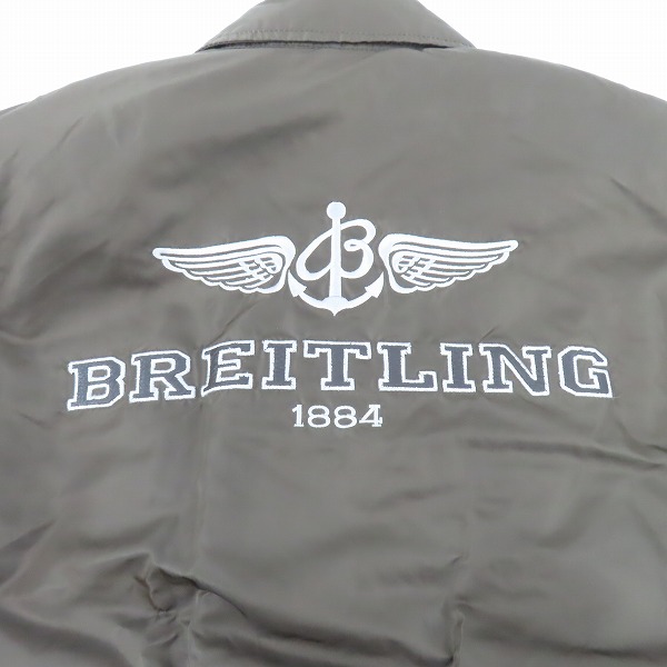 実際に弊社で買取させて頂いた【未使用】ALPHA INDUSTRIES×BREITLING/アルファインダストリーズ×ブライトリング レザー切り替え フライトジャケット/Lの画像 7枚目