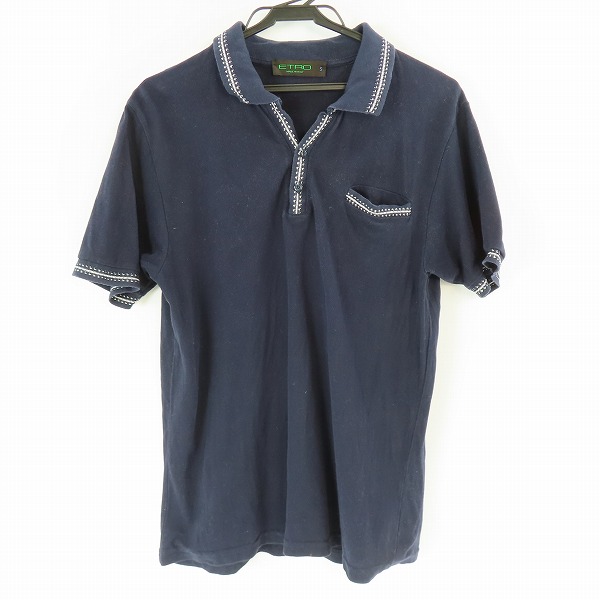 実際に弊社で買取させて頂いたETRO/エトロ ステッチデザイン ポロシャツ 襟下ロゴプリント S