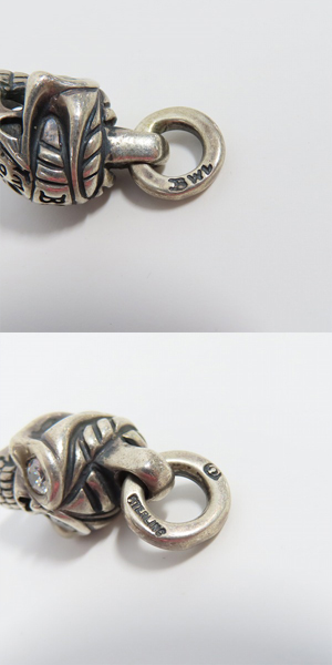 実際に弊社で買取させて頂いたBWL/BILL WALL LEATHER/ビルウォールレザー スカル/タグ ネックレス/ペンダントｗ/ストーンアイズ 2点セット の画像 4枚目