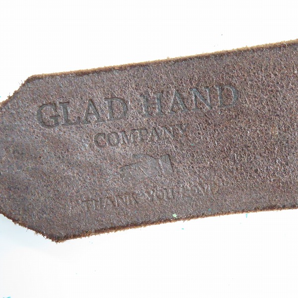 実際に弊社で買取させて頂いたGLAD HAND/グラッドハンド スタッズベルトHTC レザー オールドクロウ/34の画像 4枚目