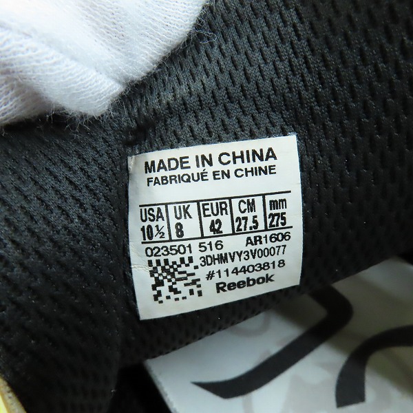 実際に弊社で買取させて頂いたReebok/リーボック INSTA PUMP FURY OB ポンプフューリー イエロー/AR1606/27.5の画像 5枚目