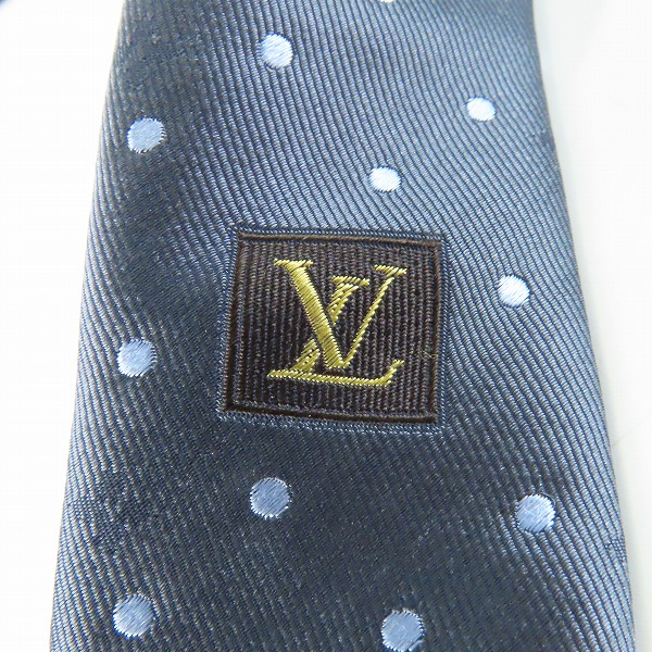 実際に弊社で買取させて頂いたLOUIS VUITTON/ルイ・ヴィトン ネクタイ グレー ドット柄 モノグラムの画像 4枚目