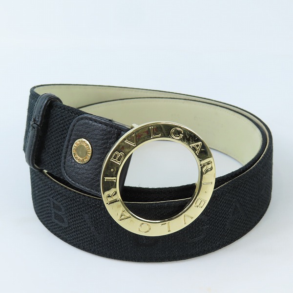 実際に弊社で買取させて頂いたBVLGARI/ブルガリ キャンバス×レザーベルト ゴールドバックル 105/42