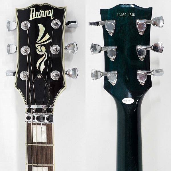 実際に弊社で買取させて頂いた★Burny by FERNANDES/バーニー RLC-58K レスポールタイプ アーム搭載モデル エレキギター ソフトケース付の画像 3枚目