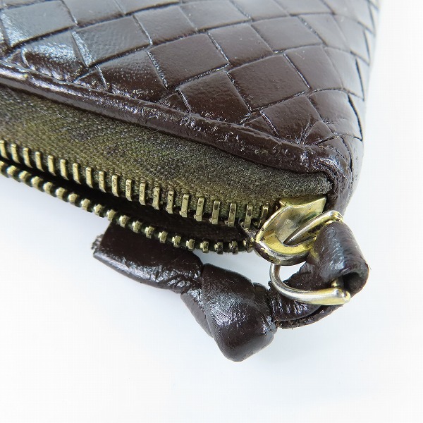 実際に弊社で買取させて頂いたBOTTEGA VENETA/ボッテガヴェネタ イントレチャート ラウンドファスナー 長財布の画像 8枚目