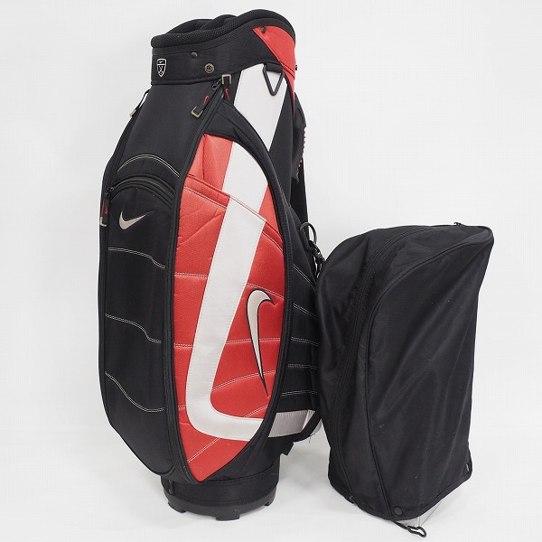 実際に弊社で買取させて頂いたNIKE GOLF/ナイキ ゴルフ 6分割キャディバッグ ブラックxレッドxシルバーの画像 1枚目