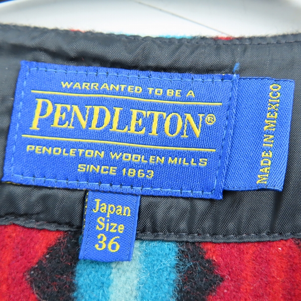 実際に弊社で買取させて頂いたPENDLETON/ペンドルトン 裏地ネイティブ柄 ウール混 ベスト /36の画像 2枚目