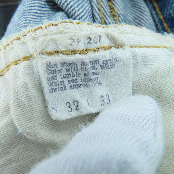 実際に弊社で買取させて頂いたLevis/リーバイス 501 ヴィンテージ 66後期 刻印6 スモールe ボタンフライ デニムパンツ w32l33の画像 4枚目
