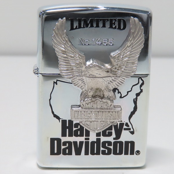 実際に弊社で買取させて頂いたZIPPO/ジッポー HARLEY DAVIDSON/ハーレーダビッドソン デスクトップホルダー/台座付 96年製の画像 1枚目