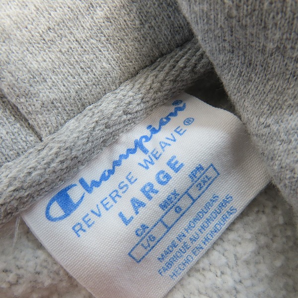 実際に弊社で買取させて頂いたChampion/チャンピオン REVERSE WEAVE/リバースウィーブ プルオーバーパーカー グレー GF68/2XLの画像 2枚目
