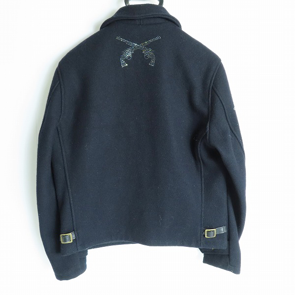 実際に弊社で買取させて頂いたSCHOTT/ショット メルトン ウール CPOジャケット ブラック 7176/36の画像 1枚目