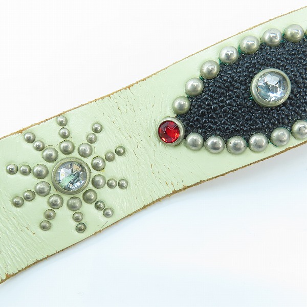 実際に弊社で買取させて頂いたHTC/エイチティーシー Peanut Stingray Belt/ピーナッツ スティングレイ ベルト SOLID BRASS/ソリッドブラス バックル/34の画像 6枚目