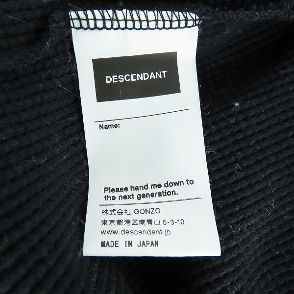 実際に弊社で買取させて頂いたDESCENDANT/ディセンダント 胸ポケット 長袖 サーマルカットソー ブラック/2の画像 5枚目