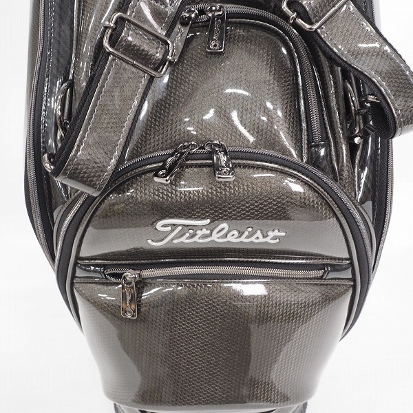 実際に弊社で買取させて頂いたTitleist/タイトリスト ゴルフ CB910 4分割キャディバッグ 鏡面エナメル ガンメタリックの画像 6枚目
