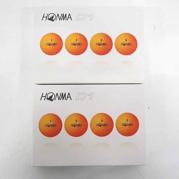 実際に弊社で買取させて頂いた【未使用】HONMA/ホンマ D1 DYNAMIC DISTANCE ゴルフボール オレンジ  2ダース の画像 2枚目