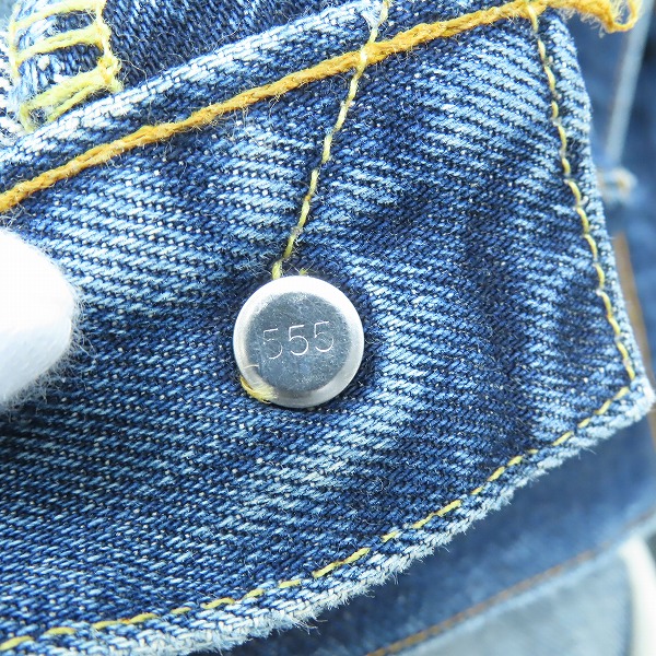 実際に弊社で買取させて頂いたLEVI'S/リーバイス 501XX 刻印555 バレンシア工場製 ビッグE デニムパンツ 紙パッチ 501-0003/W34L36の画像 7枚目