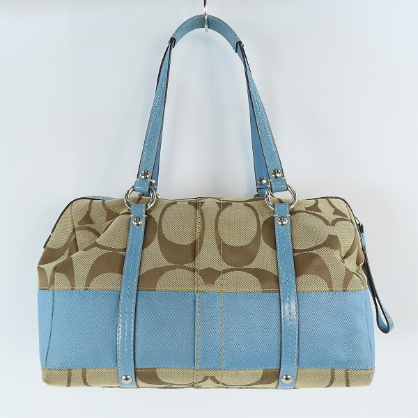 実際に弊社で買取させて頂いたCOACH/コーチ シグネチャー ミニボストン/トートバッグ F13551の画像 1枚目