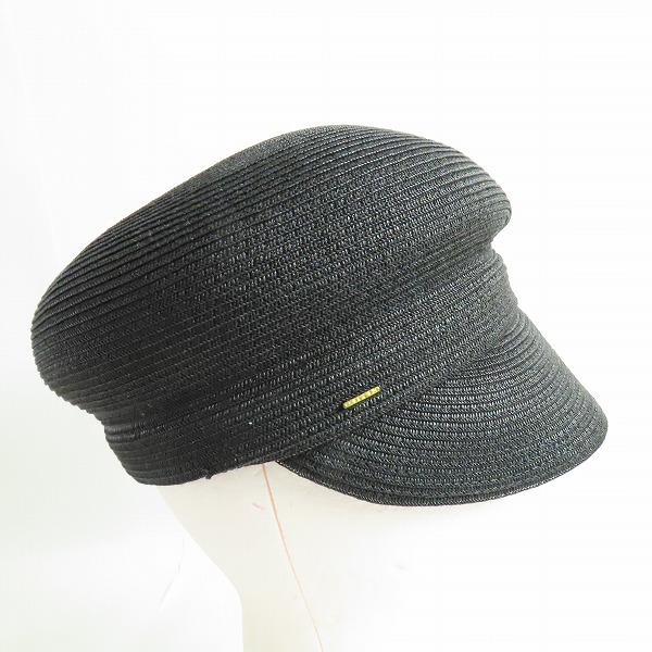 実際に弊社で買取させて頂いた【未使用】CA4LA/カシラ アシンメトリーキャスケット/帽子 ブラック ONM01672の画像 4枚目