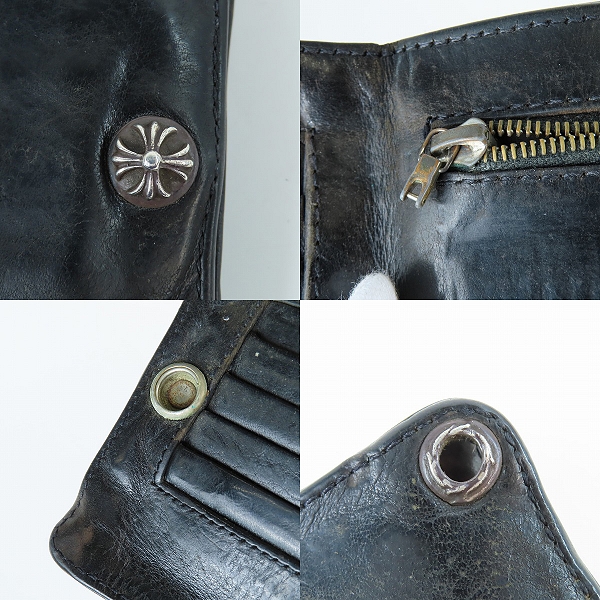 実際に弊社で買取させて頂いたCHROME HEARTS/クロムハーツ ONE SNAP/ワンスナップ ウォレット クロスボタンの画像 7枚目