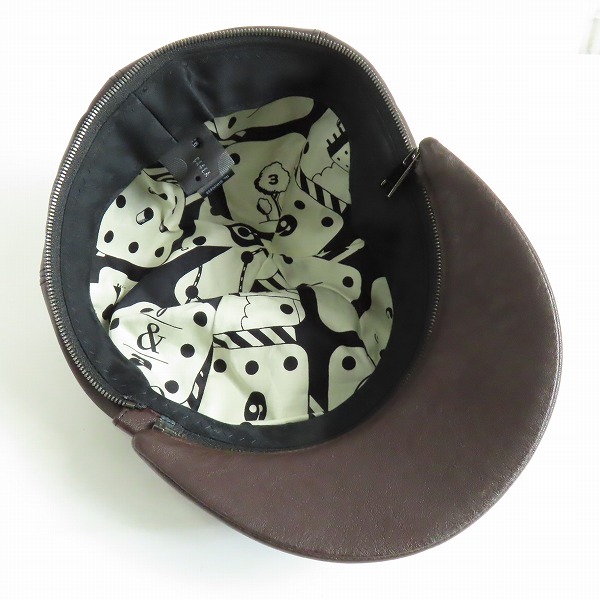 実際に弊社で買取させて頂いたCA4LA/カシラ ジップデザイン キャスケット ブラウン SHK00858の画像 5枚目