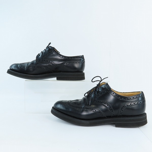 実際に弊社で買取させて頂いたChurchs/チャーチ LINGWOOD/リングウッド レザー ウィングチップ シューズ 6175/65Fの画像 3枚目