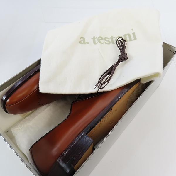 実際に弊社で買取させて頂いたa.testoni/ア・テストーニ スクエアトゥ ブローグシューズ/7の画像 8枚目