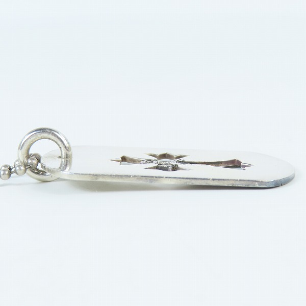 実際に弊社で買取させて頂いたCHROME HEARTS/クロムハーツ カットアウトクロスダガードッグタグ ペンダント/純正 ボールチェーンネックレスの画像 3枚目