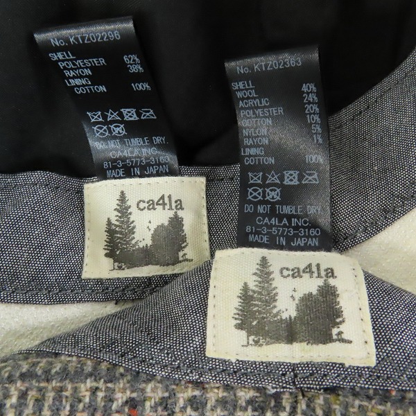 実際に弊社で買取させて頂いたCA4LA/カシラ チェック/ホワイト Cロゴデザイン ウールハット 2点セットの画像 6枚目