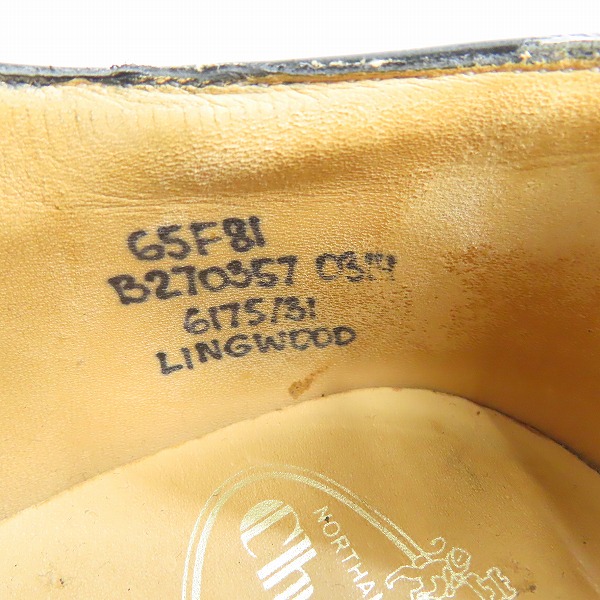 実際に弊社で買取させて頂いたChurchs/チャーチ LINGWOOD/リングウッド レザー ウィングチップ シューズ 6175/65Fの画像 5枚目