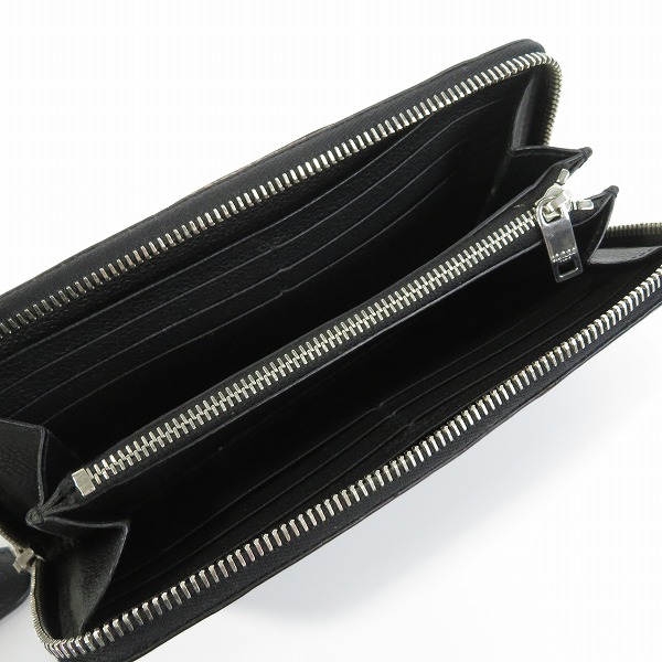 実際に弊社で買取させて頂いたSAINT LAURENT PARIS/サンローランパリ YSLロゴ ラウンドジップ/ファスナー 長財布/ウォレットの画像 4枚目