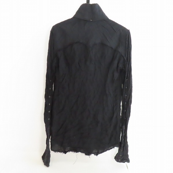 実際に弊社で買取させて頂いたLGB/ルグランブルー シワ加工 長袖シャツ ブラック SHIRT-G/M 91059/1の画像 1枚目