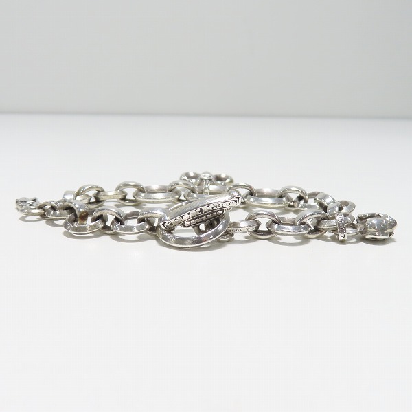 実際に弊社で買取させて頂いたCHROME HEARTS/クロムハーツ Oリング ブレスレットｗ/BSフレアチャームｗ/2スタックチャーム ダガー＆ハートの画像 2枚目