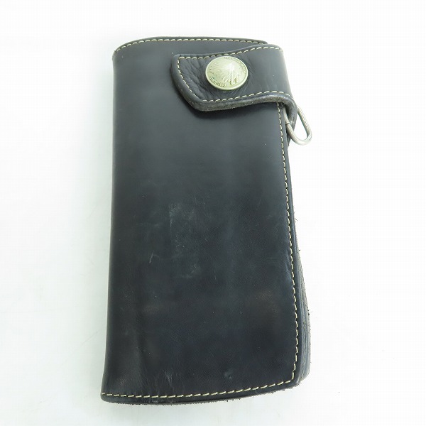 実際に弊社で買取させて頂いたRED MOON/レッドムーン コンチョ レザー 二つ折り財布 ウォレット ブラック