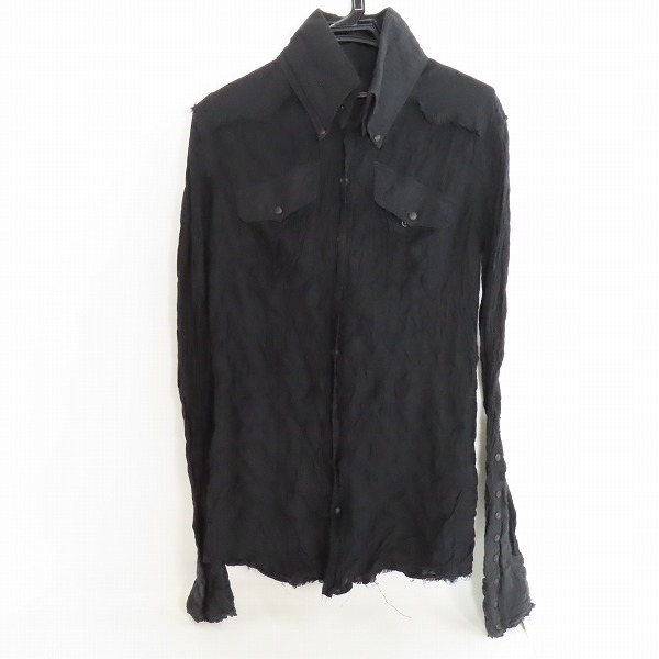 実際に弊社で買取させて頂いたLGB/ルグランブルー シワ加工 長袖シャツ ブラック SHIRT-G/M 91059/1