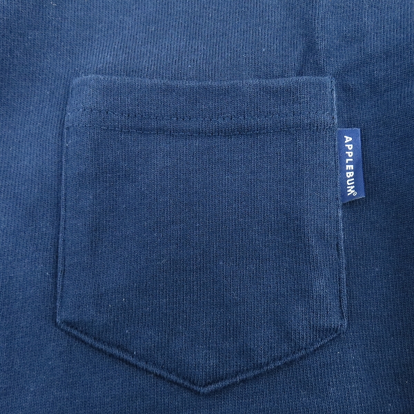 実際に弊社で買取させて頂いたAPPLEBUM/アップルバム 胸ポケット 半袖Tシャツ ダークネイビー/Lの画像 4枚目