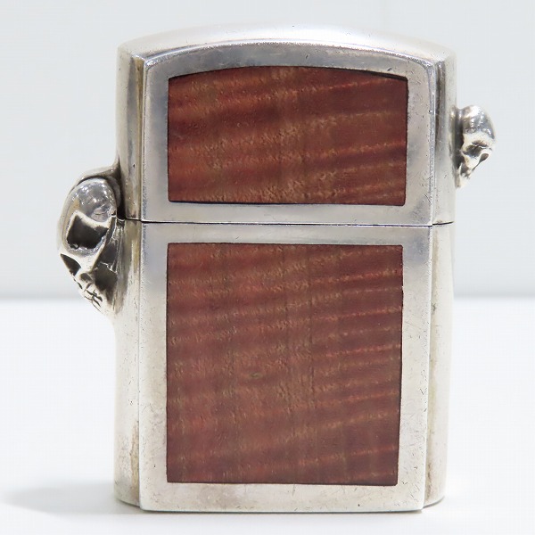 実際に弊社で買取させて頂いたSTANLEY GUESS/スタンリーゲス スカルヒンジ/スモールスカル/ガンズクロス ウッド インレイ ジッポライターケースの画像 1枚目