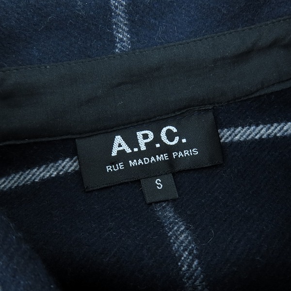 実際に弊社で買取させて頂いたA.P.C./アーペーセー ヘビーウェイト チェックシャツ Sの画像 2枚目