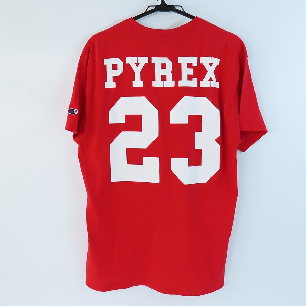 実際に弊社で買取させて頂いたChampion×PYREX VISION/チャンピオン×パイレックス プリント Tシャツ レッド /Lの画像 1枚目