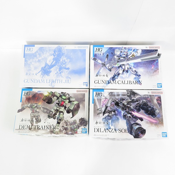 実際に弊社で買取させて頂いた【未組立】BANDAI/バンダイ HG 1/144 ガンダムルブリスジウ/キャリバーン/ディランザソル/デミトレーナー 4点セット/水星の魔女