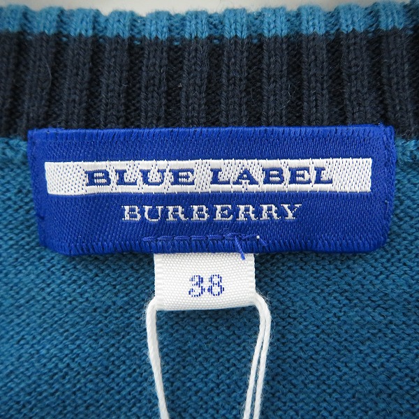実際に弊社で買取させて頂いた【未使用】BURBERRY BLUE LABEL/バーバリーブルーレーベル ウール混 ニットカットソー E1N08-867-26 /38の画像 2枚目