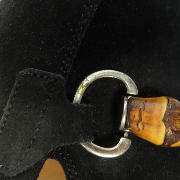 実際に弊社で買取させて頂いたGUCCI/グッチ スエード バンブー ホースビット ローファー 368435 6の画像 7枚目