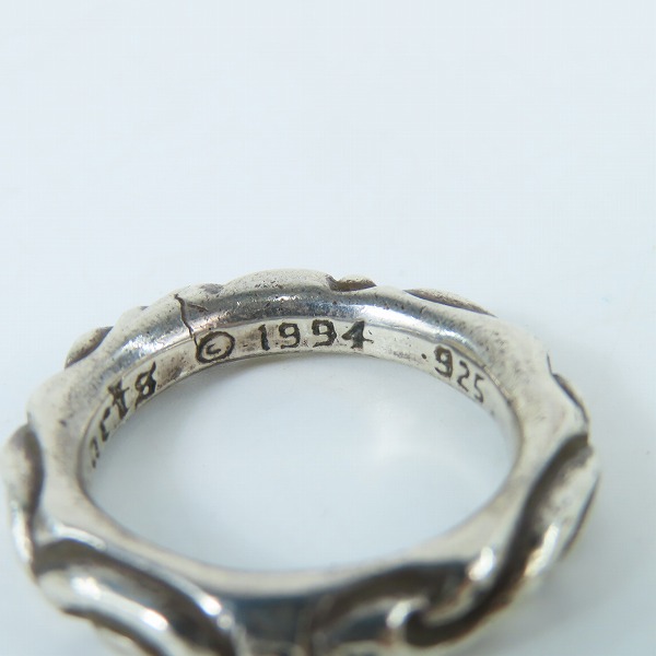 実際に弊社で買取させて頂いたCHROME HEARTS/クロムハーツ スクロール バンド リング/14号の画像 8枚目