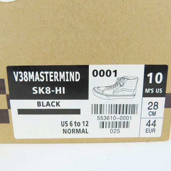 実際に弊社で買取させて頂いたVANS×master mind/バンズ×マスターマインド V38MASTERMIND SK8-HI 553610-0001 28の画像 9枚目