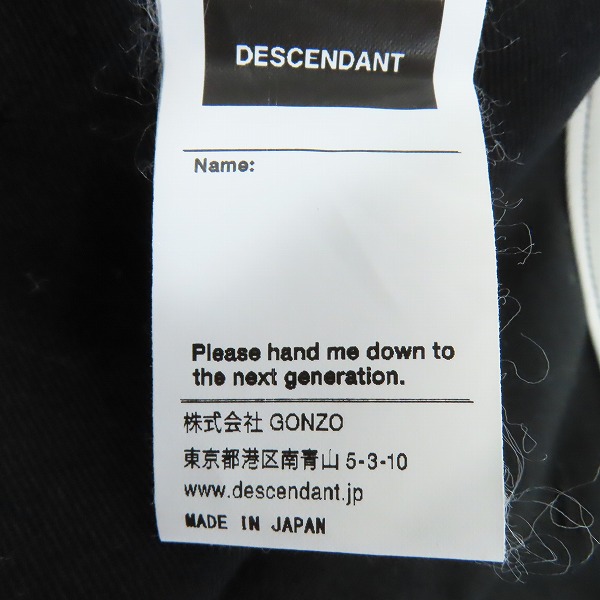 実際に弊社で買取させて頂いたDESCENDANT/ディセンダント Straight ワークパンツ ブラック/2の画像 3枚目